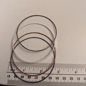 4 Thin bangle bracelets cute multicolored, blue, pink, silver color, Crafts